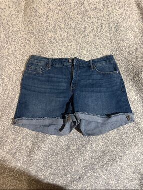 Jessica Simpson Dark Blue Rolled-Hem Denim Shorts